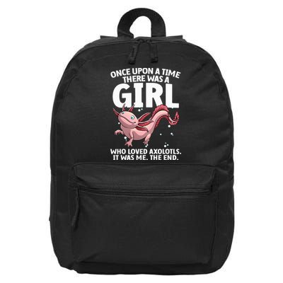 Cool Axolotl Art For Salamander Axolotl Lover 16 in Basic Backpack