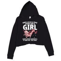 Cool Axolotl Art For Salamander Axolotl Lover Crop Fleece Hoodie