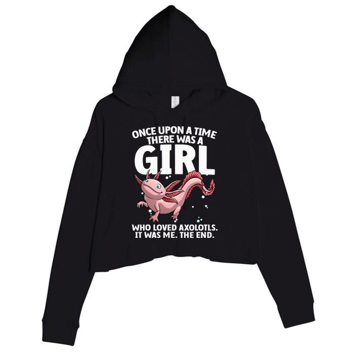 Cool Axolotl Art For Salamander Axolotl Lover Crop Fleece Hoodie