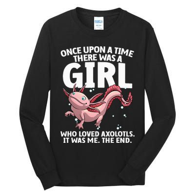Cool Axolotl Art For Salamander Axolotl Lover Tall Long Sleeve T-Shirt