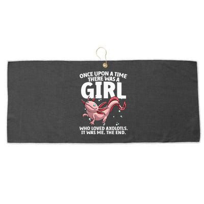 Cool Axolotl Art For Salamander Axolotl Lover Large Microfiber Waffle Golf Towel