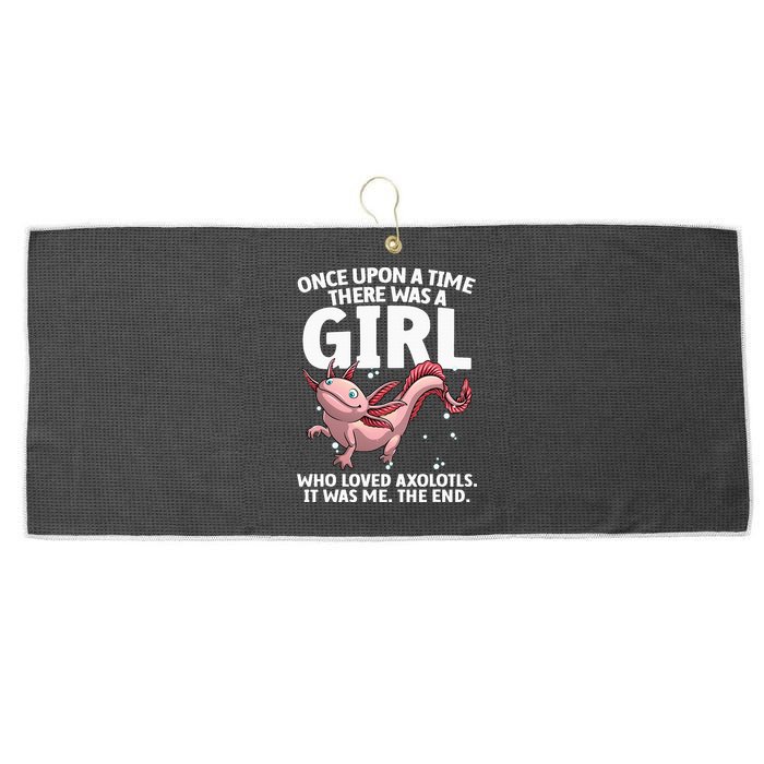 Cool Axolotl Art For Salamander Axolotl Lover Large Microfiber Waffle Golf Towel