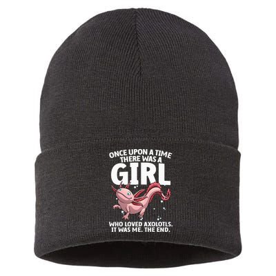 Cool Axolotl Art For Salamander Axolotl Lover Sustainable Knit Beanie