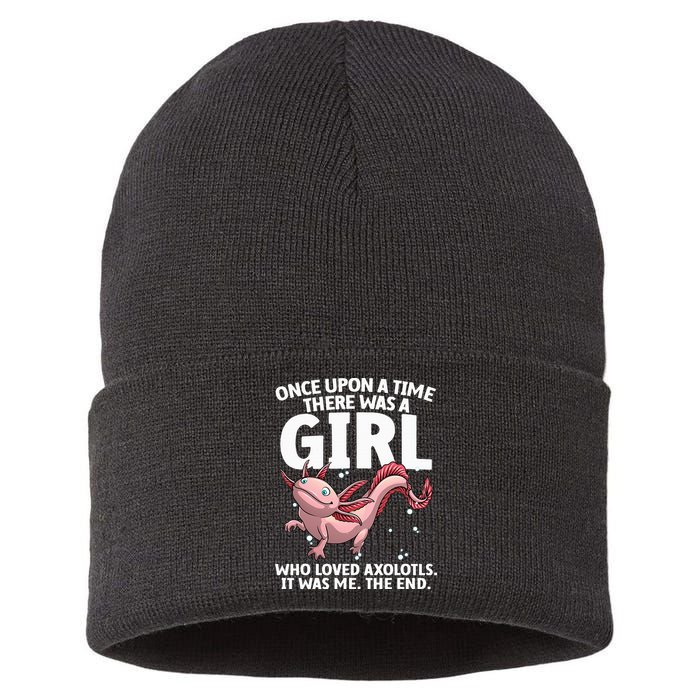 Cool Axolotl Art For Salamander Axolotl Lover Sustainable Knit Beanie