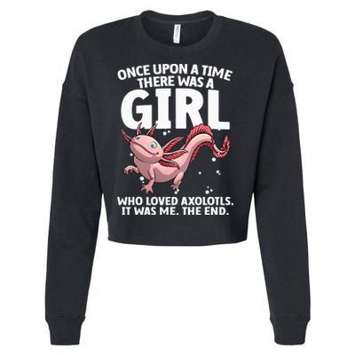 Cool Axolotl Art For Salamander Axolotl Lover Cropped Pullover Crew
