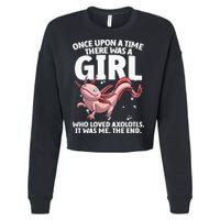 Cool Axolotl Art For Salamander Axolotl Lover Cropped Pullover Crew