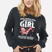 Cool Axolotl Art For Salamander Axolotl Lover Cropped Pullover Crew