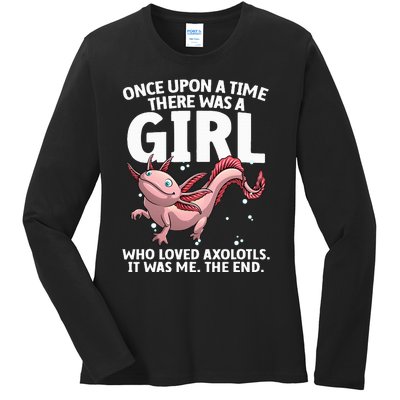 Cool Axolotl Art For Salamander Axolotl Lover Ladies Long Sleeve Shirt