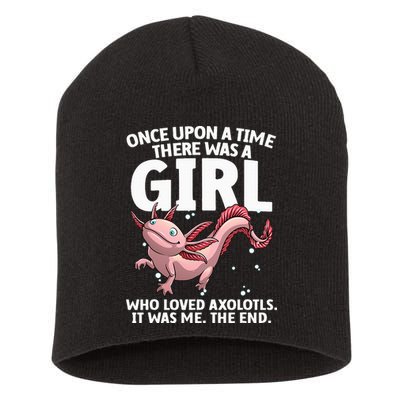 Cool Axolotl Art For Salamander Axolotl Lover Short Acrylic Beanie