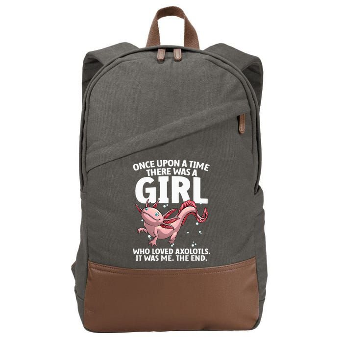 Cool Axolotl Art For Salamander Axolotl Lover Cotton Canvas Backpack