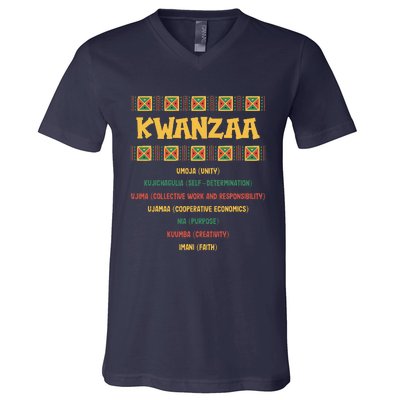 Christmas African American Kwanzaa V-Neck T-Shirt