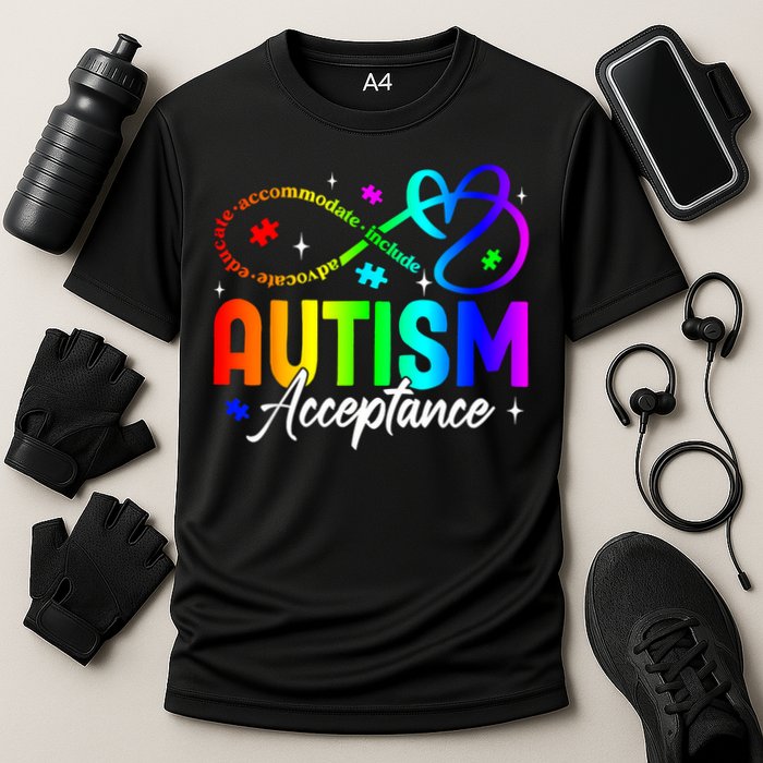 Choose AUtism Awareness Acceptance Different Not Less Cooling Performance Crew T-Shirt