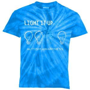 Cool Autism Awareness Gift Light It Up Blue Men Women Kid Toddler Blue Gift Kids Tie-Dye T-Shirt