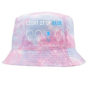 Cool Autism Awareness Gift Light It Up Blue Men Women Kid Toddler Blue Gift Tie-Dyed Bucket Hat