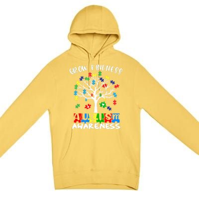 Cute Autism Awareness Tree Of Kindness Puzzle Pieces Premium Pullover Hoodie