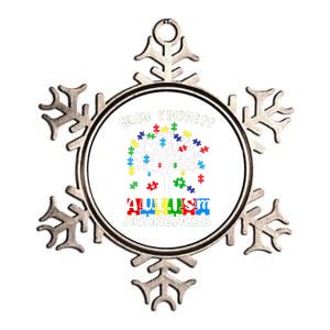 Cute Autism Awareness Tree Of Kindness Puzzle Pieces Metallic Star Ornament