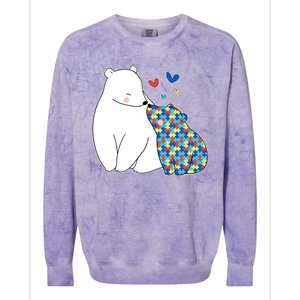 Cute Autism Awareness Polar Bear Puzzle Colorblast Crewneck Sweatshirt