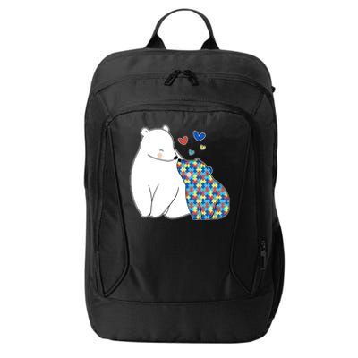 Cute Autism Awareness Polar Bear Puzzle City Backpack