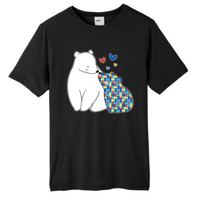 Cute Autism Awareness Polar Bear Puzzle Tall Fusion ChromaSoft Performance T-Shirt