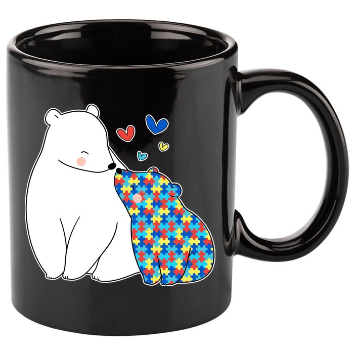 Cute Autism Awareness Polar Bear Puzzle 11oz C Handle Ceramic Mug