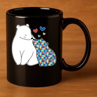 Cute Autism Awareness Polar Bear Puzzle 11oz C Handle Ceramic Mug