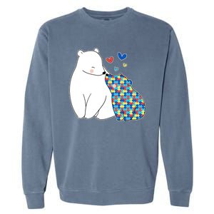 Cute Autism Awareness Polar Bear Puzzle Garment-Dyed Sweatshirt