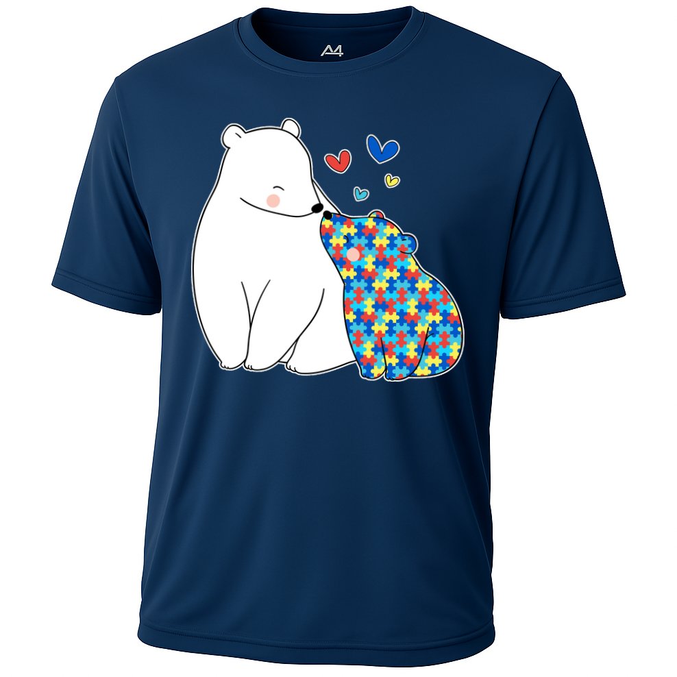Cute Autism Awareness Polar Bear Puzzle Cooling Performance Crew T-Shirt