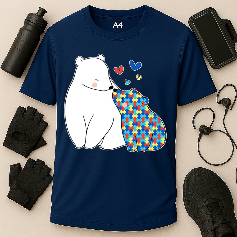 Cute Autism Awareness Polar Bear Puzzle Cooling Performance Crew T-Shirt