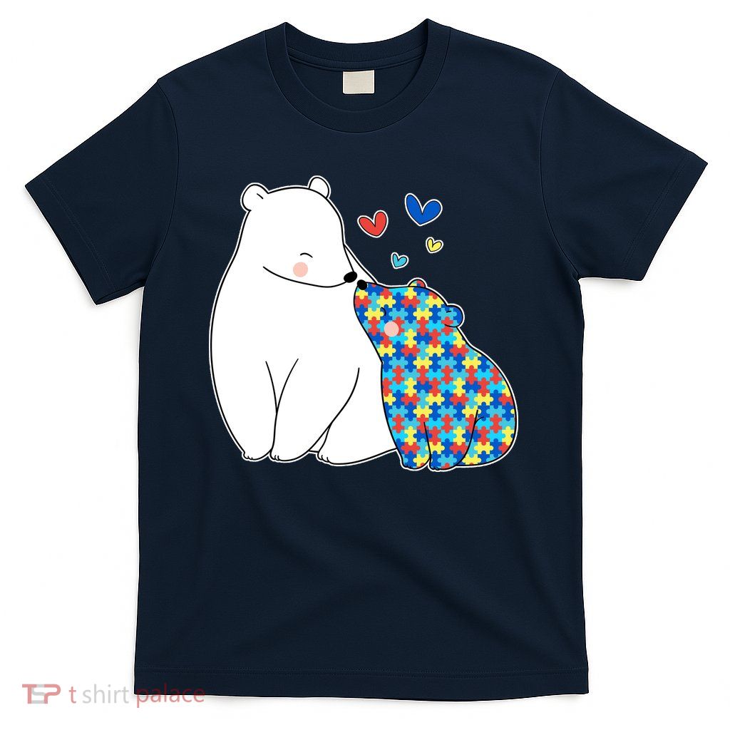 Cute Autism Awareness Polar Bear Puzzle T-Shirt