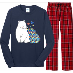 Cute Autism Awareness Polar Bear Puzzle Long Sleeve Pajama Set