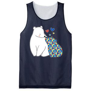 Cute Autism Awareness Polar Bear Puzzle Mesh Reversible Basketball Jersey Tank