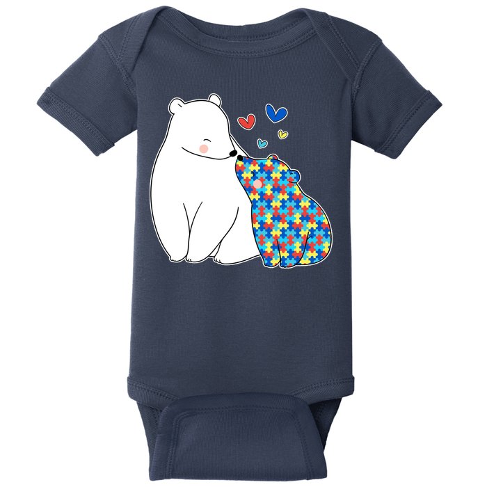 Cute Autism Awareness Polar Bear Puzzle Baby Bodysuit