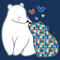 Cute Autism Awareness Polar Bear Puzzle Baby Bodysuit