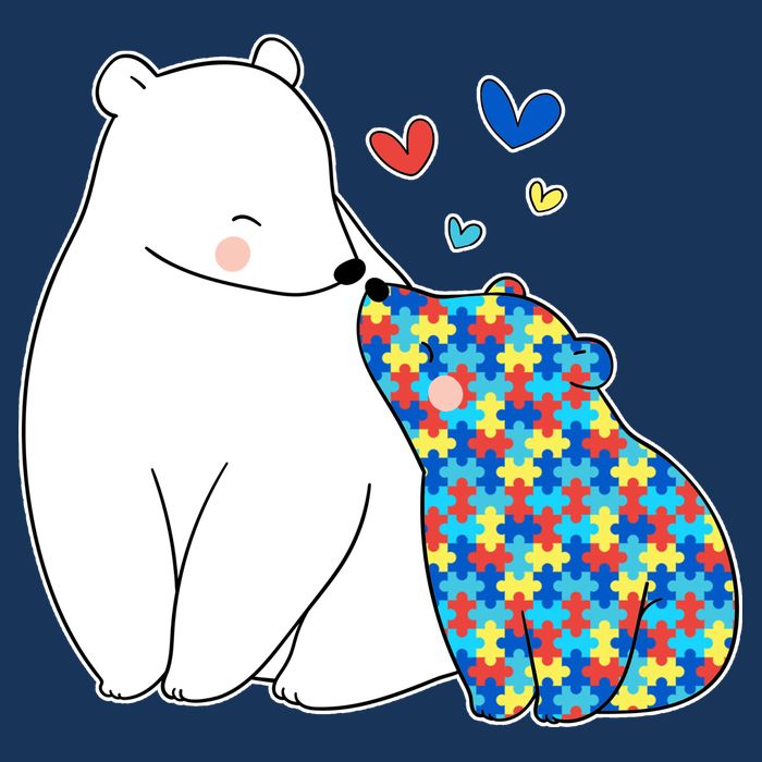 Cute Autism Awareness Polar Bear Puzzle Baby Bodysuit