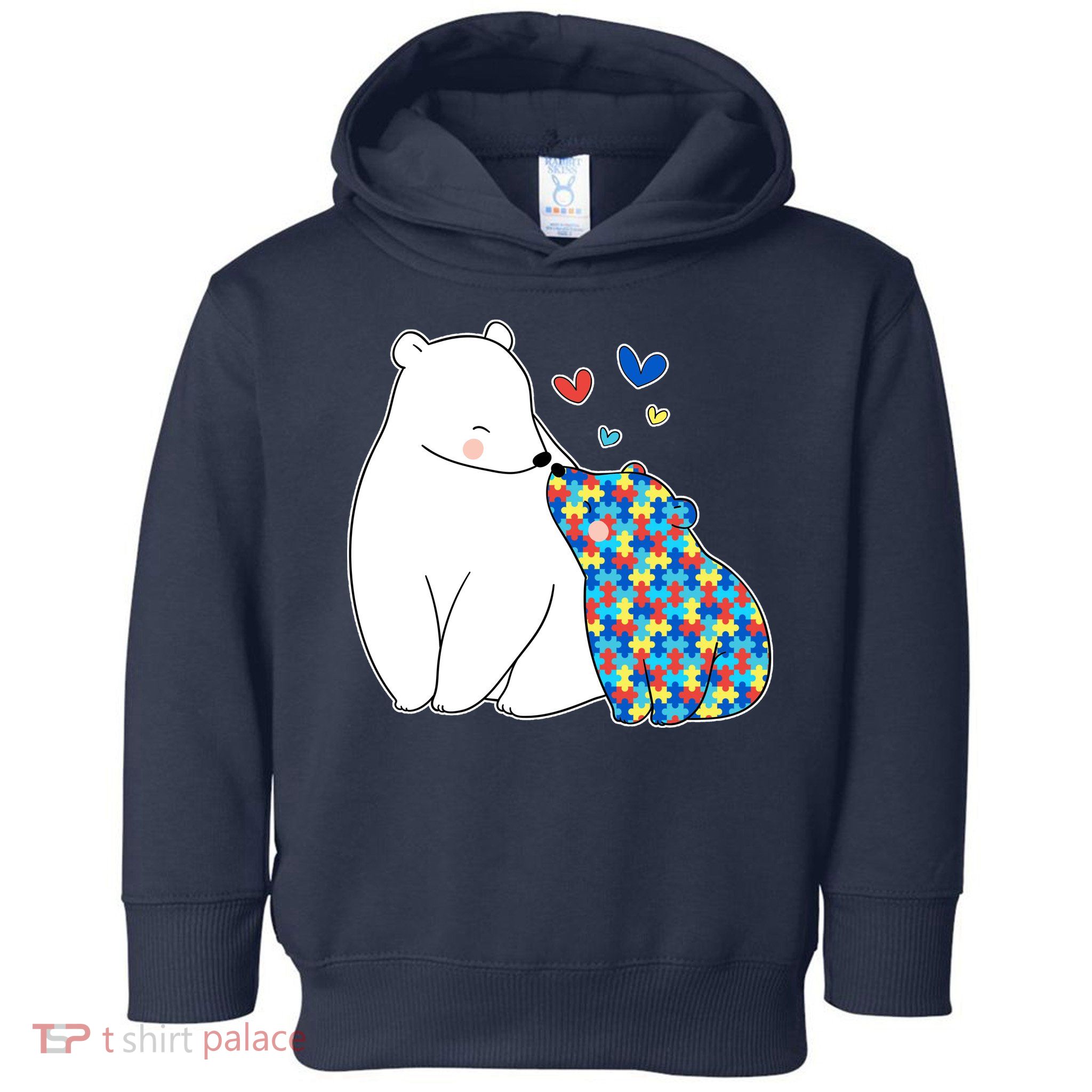 Cute Autism Awareness Polar Bear Puzzle Toddler Hoodie