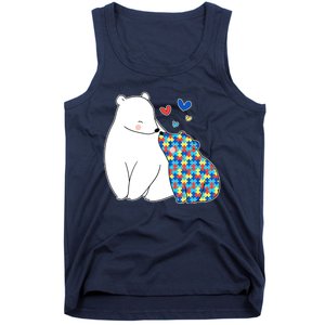 Cute Autism Awareness Polar Bear Puzzle Tank Top