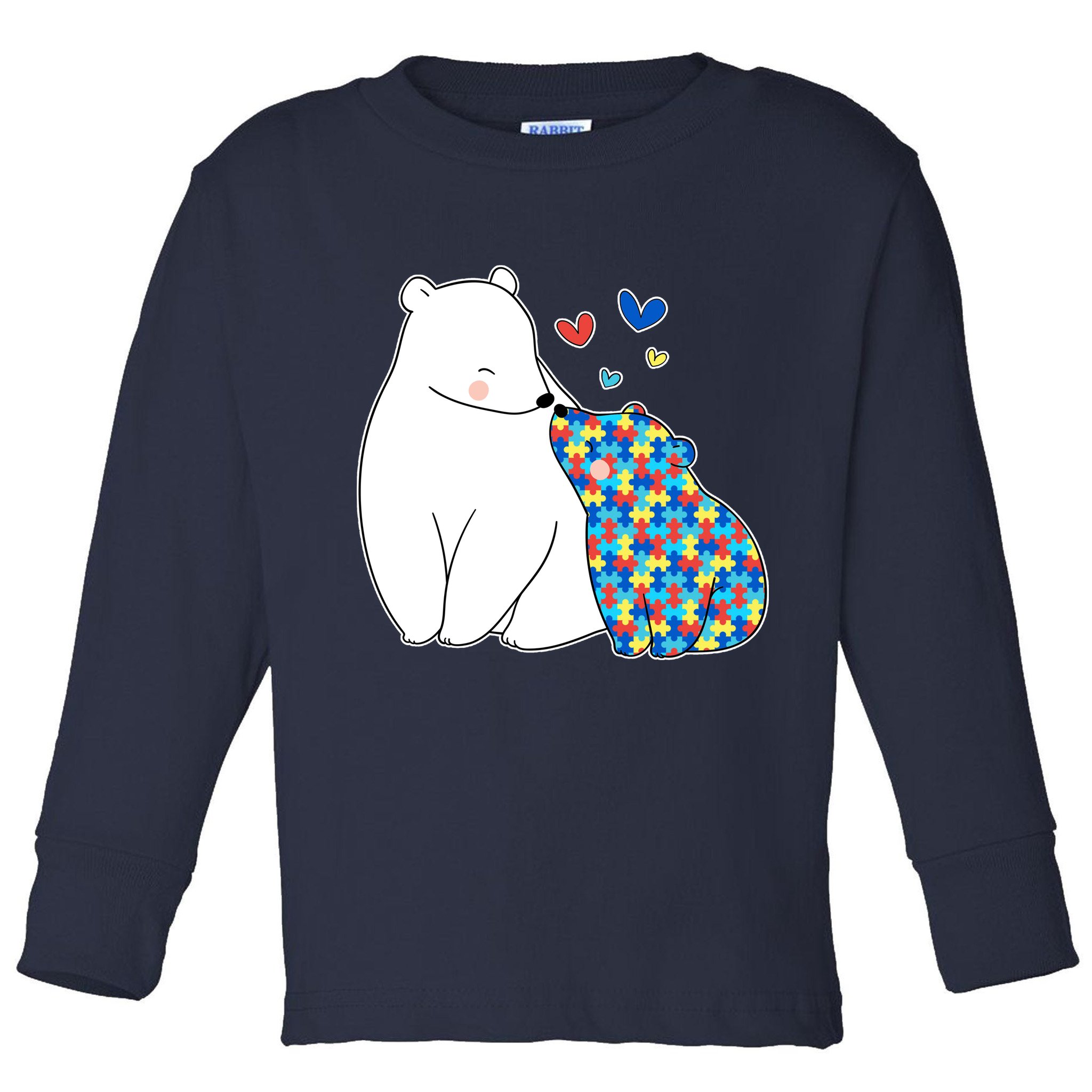 Cute Autism Awareness Polar Bear Puzzle Toddler Long Sleeve Shirt