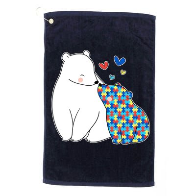 Cute Autism Awareness Polar Bear Puzzle Golf Towel