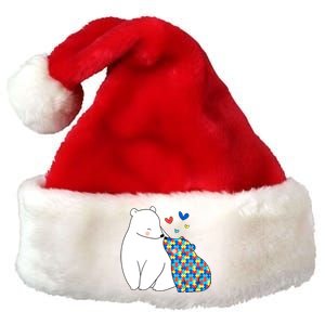 Cute Autism Awareness Polar Bear Puzzle Premium Christmas Santa Hat