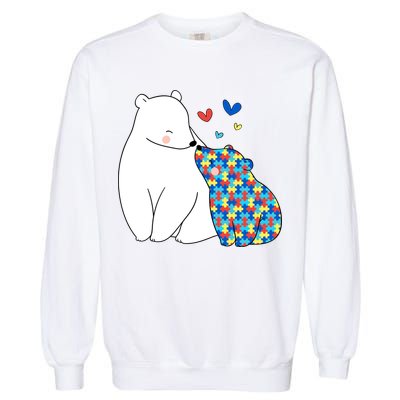 Cute Autism Awareness Polar Bear Puzzle Garment-Dyed Sweatshirt