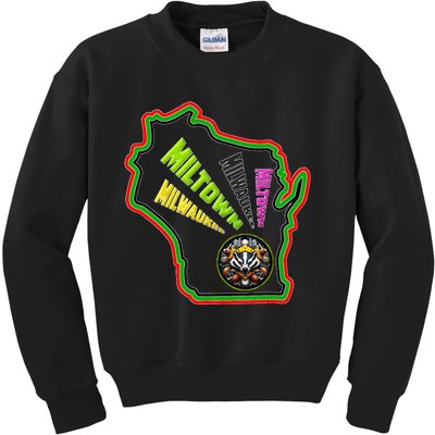 Classic African American Multicolor Wisconsin Milwaukee Kids Sweatshirt