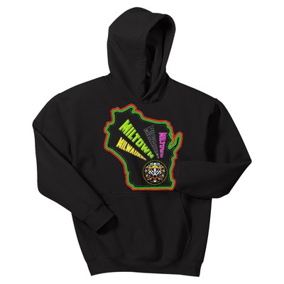 Classic African American Multicolor Wisconsin Milwaukee Kids Hoodie