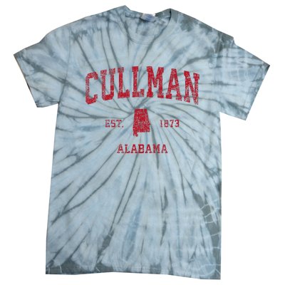 Cullman Alabama Al Vintage Sports Design Red Print Tie-Dye T-Shirt