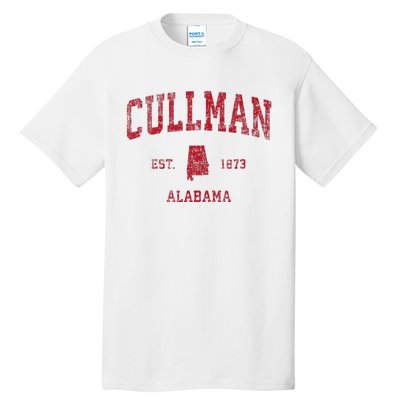 Cullman Alabama Al Vintage Sports Design Red Print Tall T-Shirt