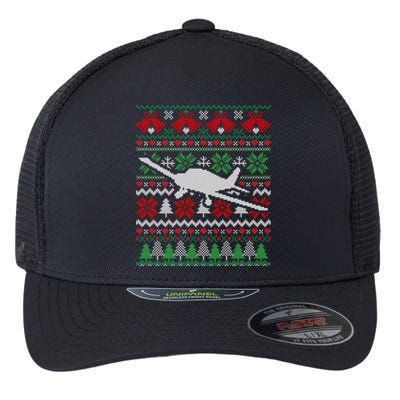 Christmas Airplane Aviation Gift Flexfit Unipanel Trucker Cap