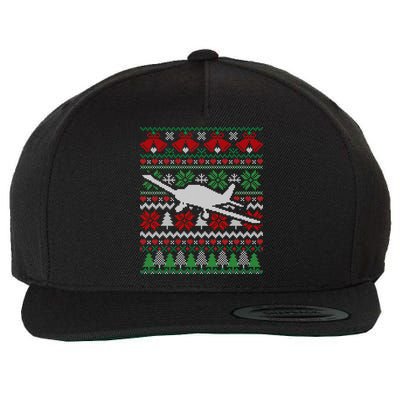 Christmas Airplane Aviation Gift Wool Snapback Cap