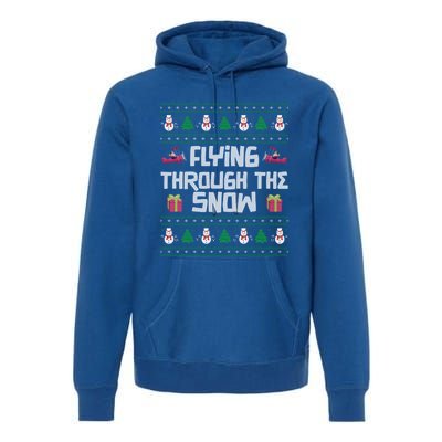 Christmas Aviator Airplane Santa Claus Aviation Christmas Funny Gift Premium Hoodie