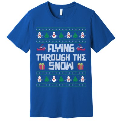 Christmas Aviator Airplane Santa Claus Aviation Christmas Funny Gift Premium T-Shirt