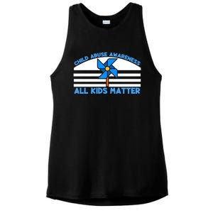 Child Abuse Awareness Prevention Month April Support Cute Gift Ladies PosiCharge Tri-Blend Wicking Tank