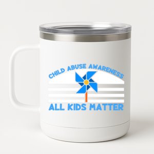 Child Abuse Awareness Prevention Month April Support Cute Gift 12 oz Stainless Steel Tumbler Cup